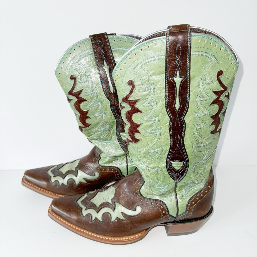 NEW Ariat Women's Rienda Performance Boot Brown/Teal No Box Sz 9 Western Cowboy